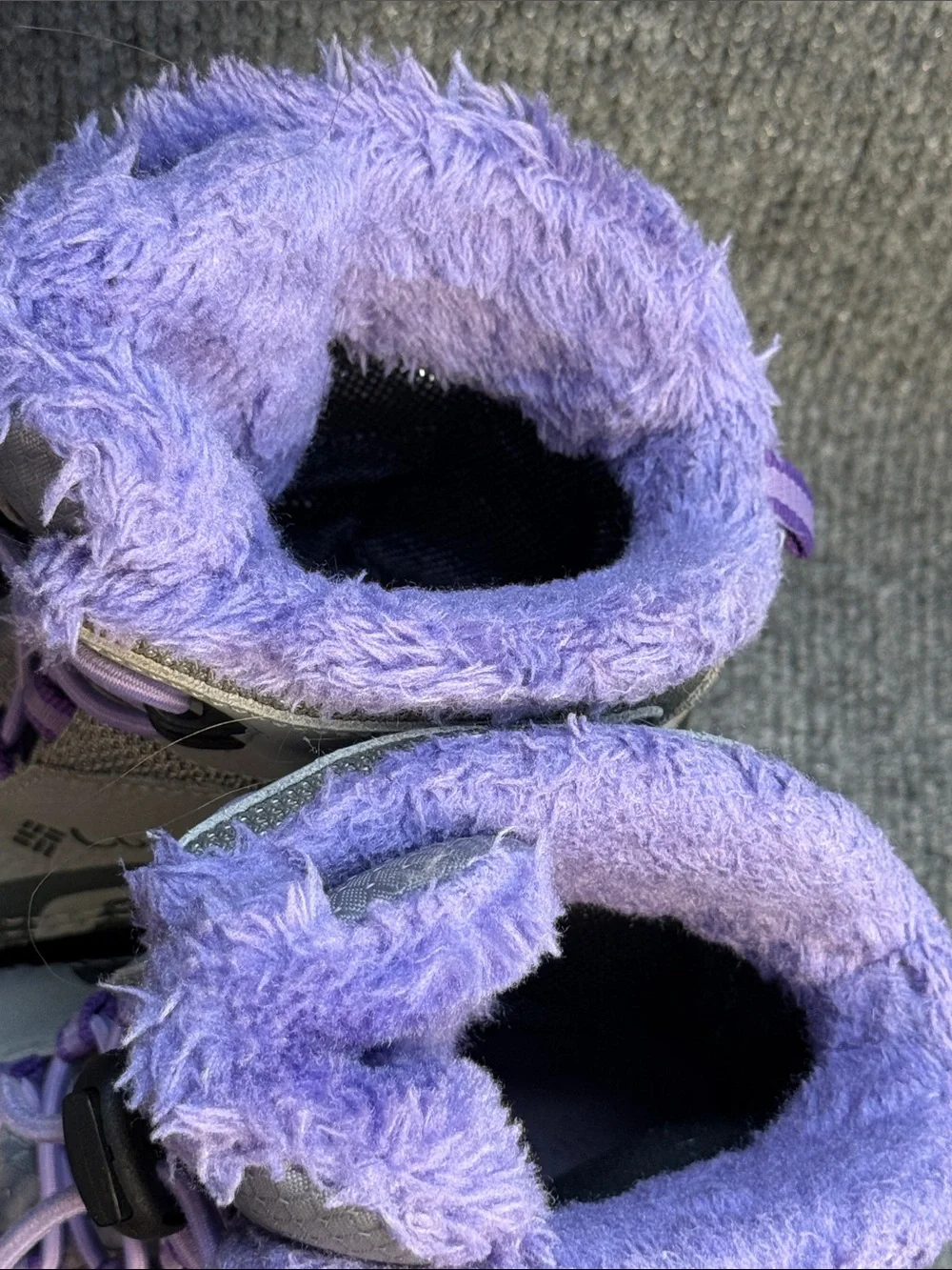 Columbia Kids' Gray and Lavender Waterproof Snow Boots Size 2